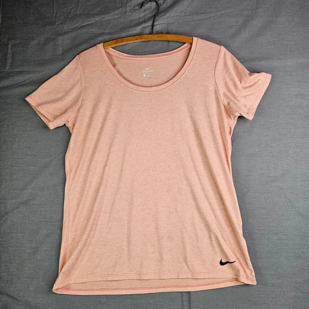 Lot of 3 Women's Nike Dri-Fit Tees Black, Heather Green, Heather Peach, Size L